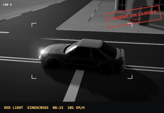 Caught on camera at 101 km/h through a red light. Not exactly the relaxing drive we had in mind.
